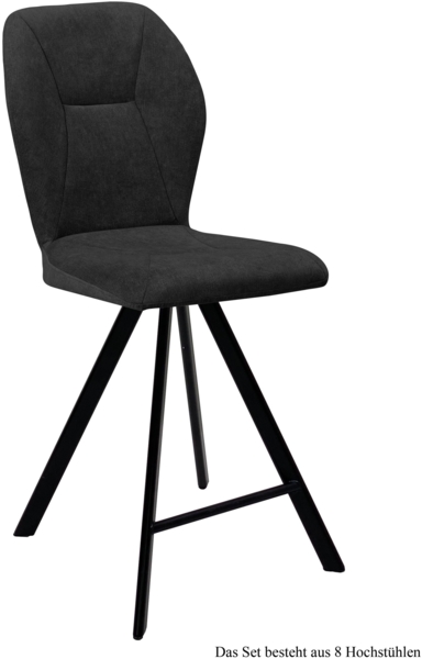 Thekenstuhl drehbar (8er-Set) Diantha 51 x 109 x 60 Schwarz/Rosewood