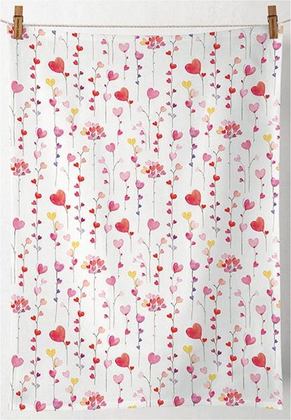 Ambiente® Geschirrtuch Hearts garlands, (1-tlg, 1-teilig), Geschirrtücher ca. 50x70cm Baumwolle
