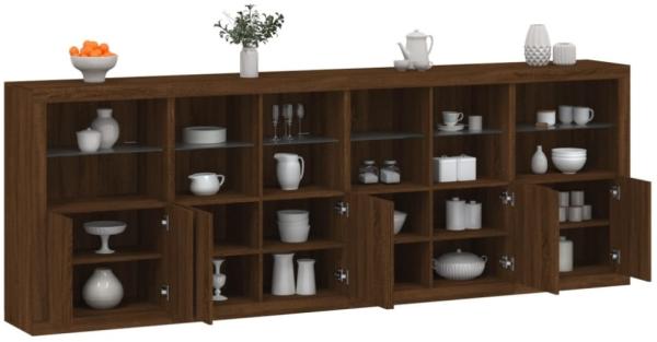 vidaXL Sideboard mit LED-Leuchten Braun Eichen-Optik 283x37x100 cm