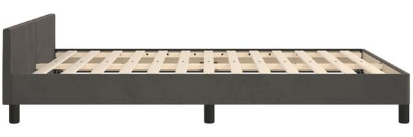 Bettgestell mit Kopfteil Samt Dunkelgrau 140x200 cm, Härtegrad: H2 [3125636] Bild 7