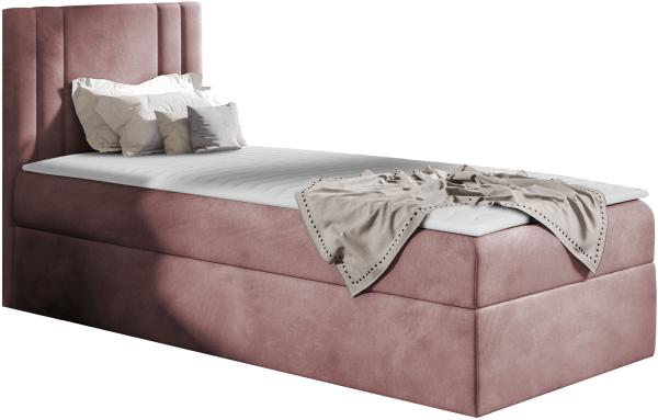 Boxspringbett 'Harlon Mini' rechts,  rosa 80 x 200 cm