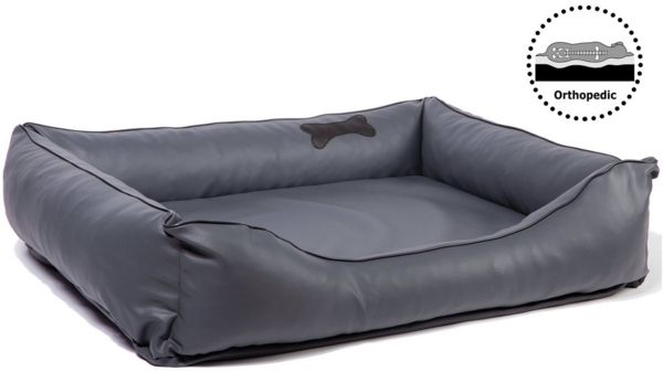 CopcoPet Tierbett Paco Hundebett Grau L - 90x70 cm Visco (orthopädisch)