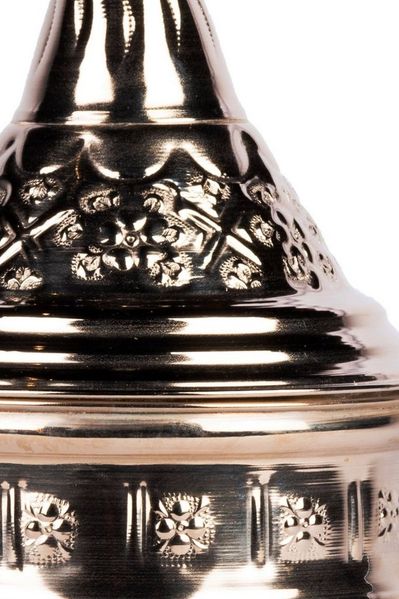 Marrakesch Orient & Mediterran Interior Zuckerdose Dose Kinza Silber 20cm, Marokkanische Messingdose mit Deckel, Messing, Metall, (1-tlg), Handarbeit