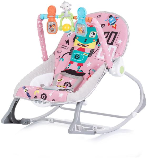 Chipolino Babywippe Baby Spa 2 in 1 elektrisch Stuhl Schaukelfunktion Spielbogen rosa