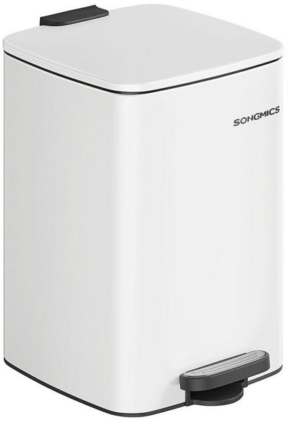 Songmics Mülleimer Küche, 20/30 Liter Abfalleimer, Tretmülleimer, Stahl, mit Inneneimer, Softclose, Offenhaltefunktion, wolkenweiß LTBDE593W02 Bild 5