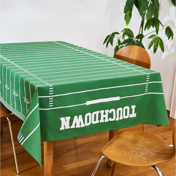 40YARDS Tischdecke American Football Tischdecke aus 100% Baumwolle im Spielfeld Design (1-tlg), Größe: 200 x 140 cm, Flächengewicht: 200g/m²
