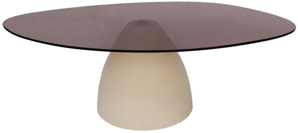 Natur24 Beistelltisch Brix Couchtisch 110 x 65 x 35 cm Glas Stahl Weiß Braun