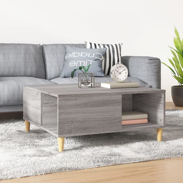 vidaXL Couchtisch Grau Sonoma 80x80x36,5 cm Holzwerkstoff 821098