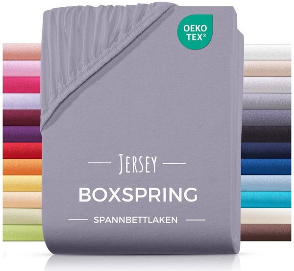 Carpe Sonno Spannbettlaken Boxspringbett Wasserbett Jersey 180x200 180x220 200x200 200x220, Jersey, Gummizug: rundum, (1 Stück), Bettlaken Baumwolle Matratzenbezug hohe Matratzen bis 32cm