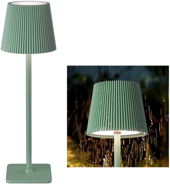 LuminexDesigns LED Tischlampe Kabellos mit 5200mAh Akku – Dimmbare Nachttischlampe mit langer Laufzeit, IP54 Wasserfest – Outdoor Lampe für Schlafzimmer, Büro, Garten, Deko, Grün