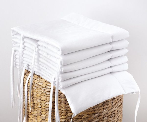 Loolay Bettnestchen BEIGE, GRAU, WEIß, ROSA Babybett BETTUMRANDUNG 420, 360, 210, 180x30cm, (Babynest Babyausstattung Kopfschutz Bettwäsche für Baby, 100% Baumwolle Babybett Bettschutzgitter Umrandung), LOOLAY® - 100% Europäische Stoffe und Kleinserien...