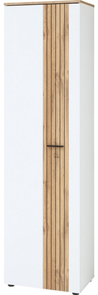 Garderobenschrank Spike / Sparks, Holzwerkstoff, Weiß, Holzfarben, 57 x 202 x 38 cm