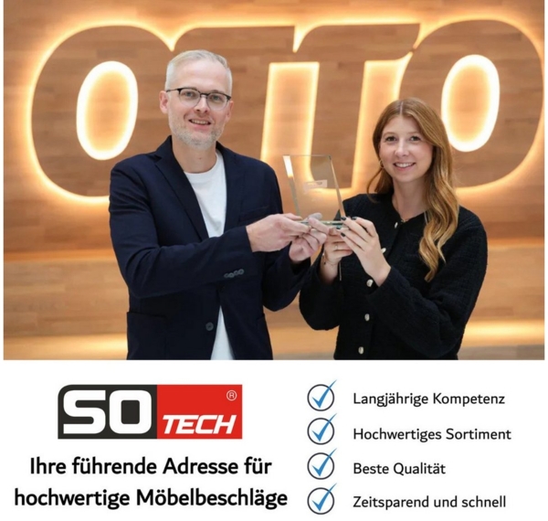 SO-TECH® Möbelgriff Bügelgriff DENO Chrom poliert BA 160 - 320 mm - incl. Schrauben, Griff Schrankgriff Schubladengriff - incl. Schrauben Bild 3