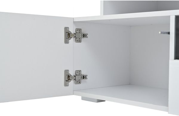 TV-Schrank 180 x 38 x 45 cm, Hochglanz Lowboard in Weiß mit LED, 2 Türen und 1 Schublade Bild 10