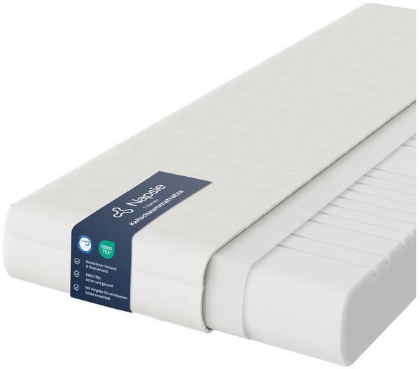 Kaltschaummatratze 7-Zonen Rollmatratze mit waschbarem Bezug, 12 / 16 / 18 / 22 cm Höhe, Napsie, H3, Ergonomische Allround-Matratze für komfortablen Schlaf im Alltag