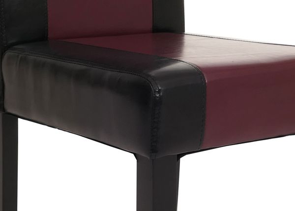 6er-Set Esszimmerstuhl Stuhl Küchenstuhl Littau ~ Kunstleder, schwarz-rot, dunkle Beine Bild 4