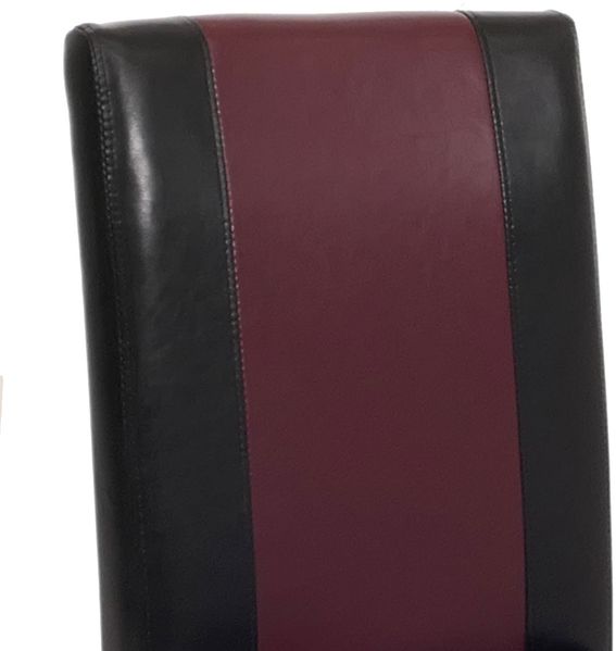 6er-Set Esszimmerstuhl Stuhl Küchenstuhl Littau ~ Kunstleder, schwarz-rot, dunkle Beine Bild 5
