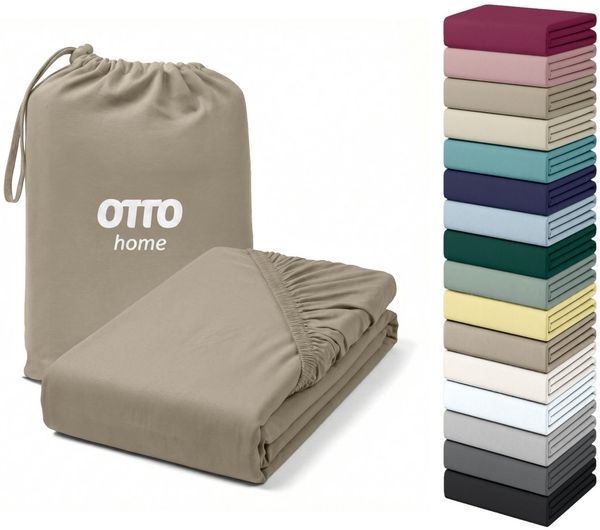 OTTO home Spannbettlaken Cremona, BASIC und PREMIUM Qualität, mit Elasthan, Baumwolle, Jersey (180 g/m), Gummizug: rundum, (1 Stück), Jersey Bettlaken ab Größe 90x200 cm, Strapazierfähig und langlebig