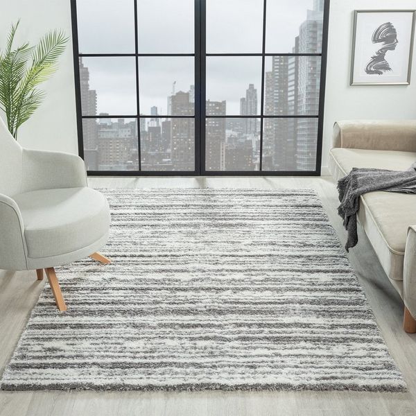 Vimoda Hochflor-Teppich Teppich Shaggy Langflor Wohnzimmer modern, Rechteckig, Höhe: 30 mm, 3D-Effekt, Raute, modernen Designs, weich, kuschelig, luxuriöser Look