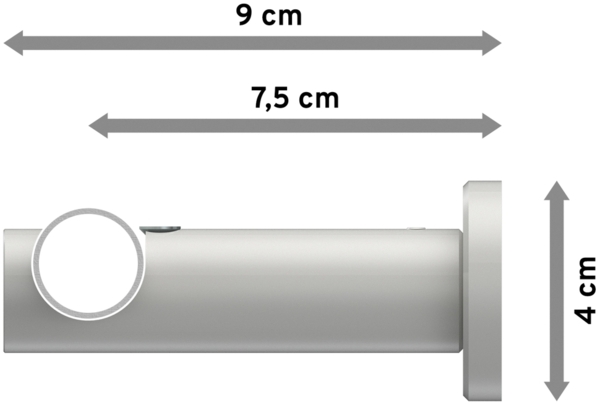 Gardinenstangen-Set Platon Verano 240 cm (geteilt in 2 x 120 cm), 1-läufig, 20 mm Ø Weiß Bild 2