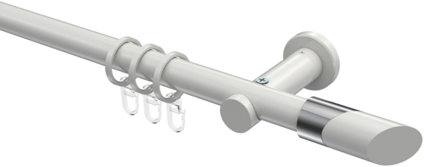 Gardinenstangen-Set Platon Verano 240 cm (geteilt in 2 x 120 cm), 1-läufig, 20 mm Ø Weiß Bild 1