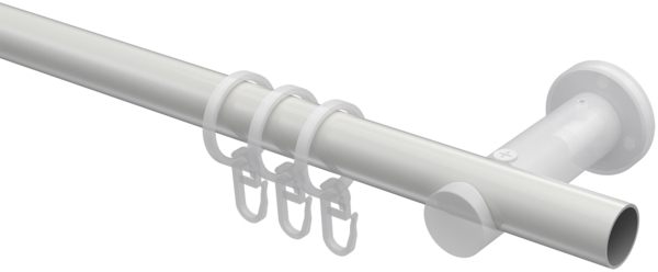 Gardinenstangen-Set Platon Verano 240 cm (geteilt in 2 x 120 cm), 1-läufig, 20 mm Ø Weiß Bild 3
