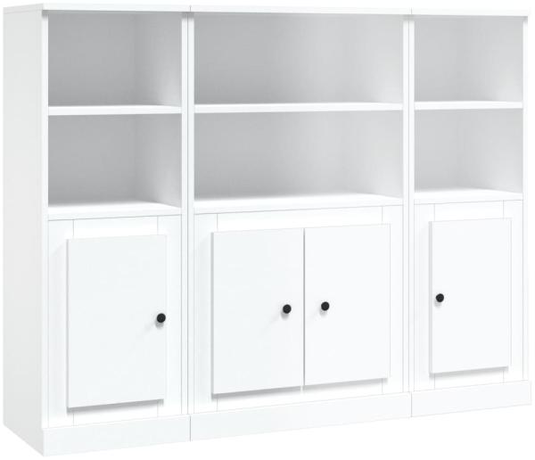 vidaXL Highboards 3 Stk. Weiß Holzwerkstoff 3185303