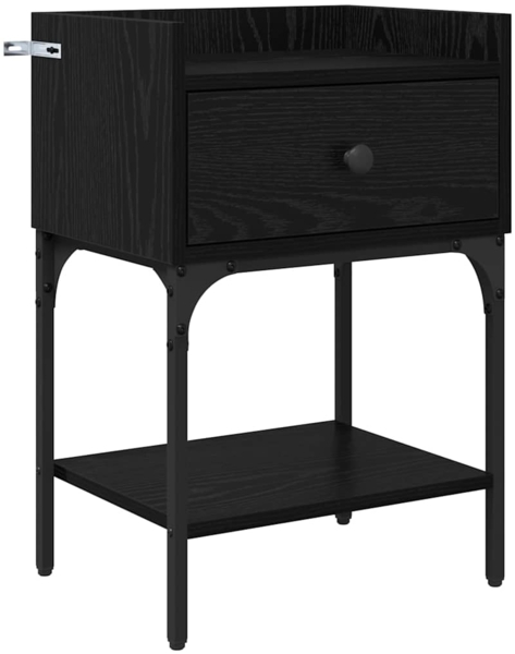 vidaXL Nachttisch Schwarz Eichen-Optik 40 x 29 x 60 cm Holzwerkstoff 881830