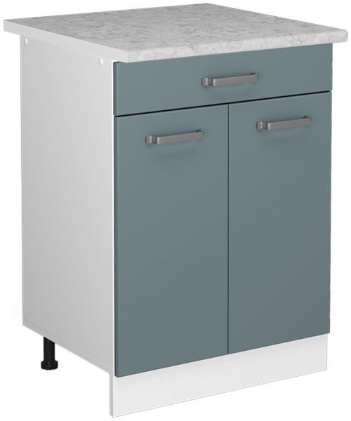 Unterschrank R-Line Blau-Grau 60 cm mit Schubladen Vicco