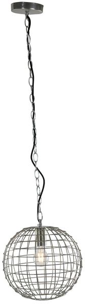 Hängeleuchte, Kugel, Gitterschirm, silber, D 30 cm