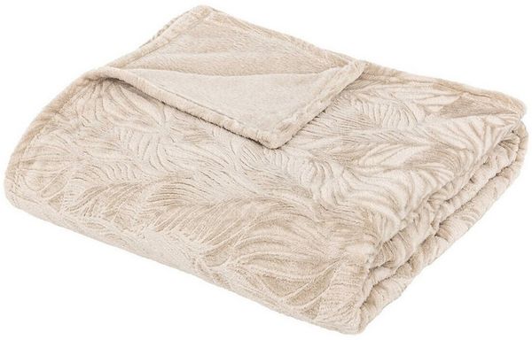 Wohndecke Kuscheldecke mit Blattmuster RYO, 180 x 230 cm, Atmosphera Créateur d'intérieur