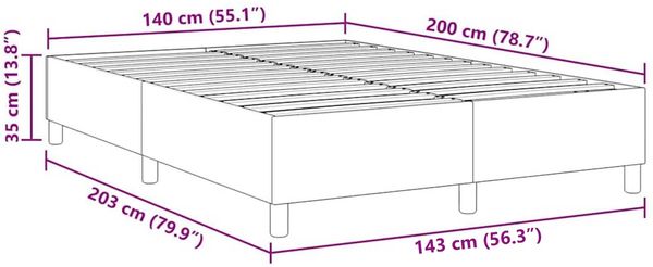 vidaXL Plattformbettgestell Blau 140 x 200 cm Cordstoff 3337415 Bild 10