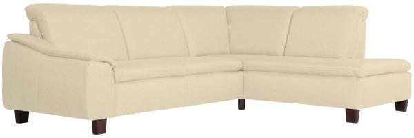 Ecksofa mit Ottomane links Katti Bezug Flachgewebe Buche nussbaum dunkel / beige 22900