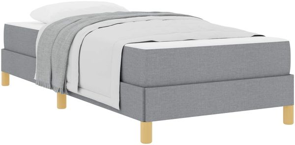 vidaXL Boxspringbett mit Matratze Hellgrau 90 x 190 cm Stoff 3398528 Bild 3