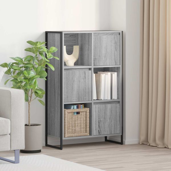 vidaXL Bücherregal Graues Sonoma 68 x 30 x 108.5 cm Holzwerkstoff 886543