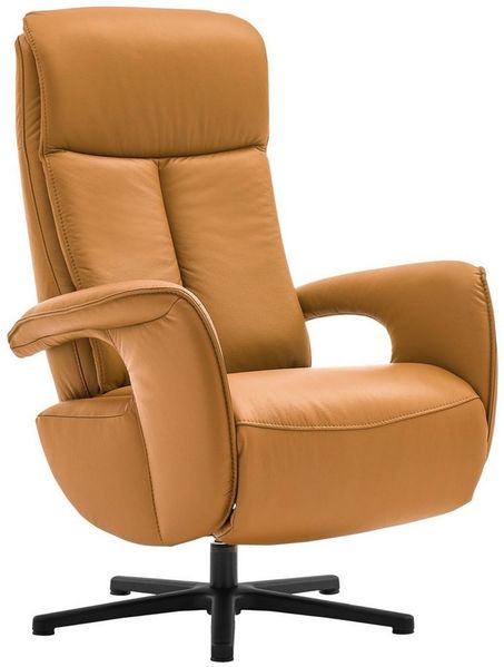 HUKLA Relaxsessel HU-ES19141, Currygelb, Leder, mit Relaxfunktion, B 72 x H 110 x T 85 cm