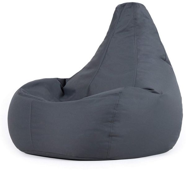 Bean Bag Bazaar 'Recliner' Sitzsack, Indoor Outdoor, mit Füllung, Anthrazitgrau, 73 x 84 x 90 cm