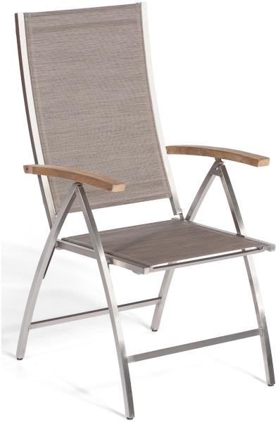 Sonnenpartner Klappsessel Paragon Edelstahl/Textilen taupe Klapp-Sessel Klappstuhl