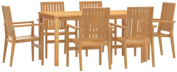 vidaXL 7-tlg. Garten-Essgruppe Massivholz Teak 3157916