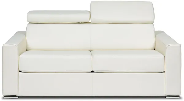 Vente-unique - VIZIR Sofa Leder Weiß - B 223 cm94 cm x H 110 cm95 cm x L 196 cm