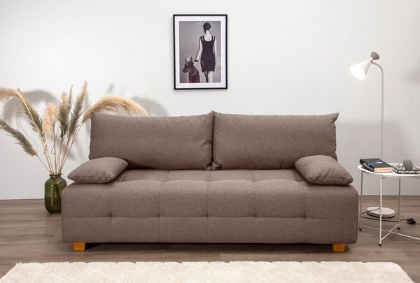 COLLECTION AB Schlafsofa Bella, B: 196 cm, Liegefl. 145x196 cm, Bettfunktion, Bettkasten & 2 Armlehnenkissen, Federkern