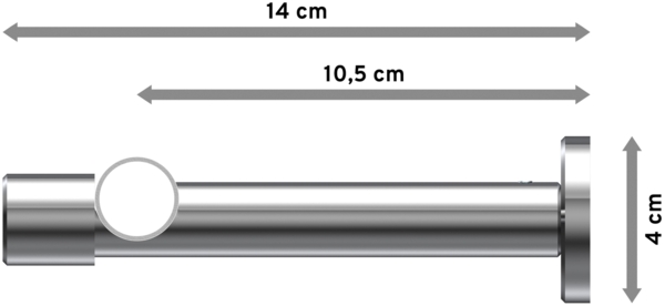 Gardinenstangen-Set Prestige Santo 240 cm (geteilt in 2 x 120 cm), 1-läufig, 20 mm Ø Chrom Bild 2