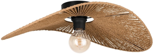 EGLO Deckenleuchte Siruela Deckenlampe, Wohnzimmerlampe, Papier und Metall, E27, Lampe, ohne Leuchtmittel, Wand-/Deckenleuchte - L56 x B40 x H16 cm - schwarz - 1X42W exkl.