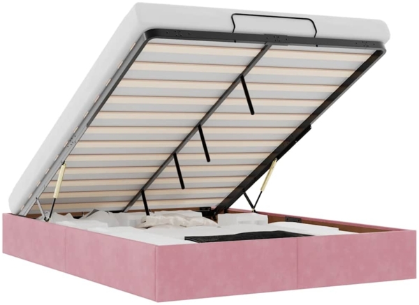vidaXL Ottoman-Bett ohne Matratze Rosa 140x200 cm Samt 3310972
