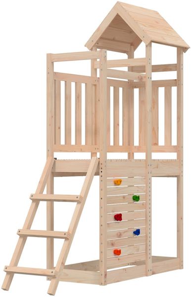 vidaXL Spielturm Braun 110,5 x 52,5 x 214 cm Massives Kiefernholz 3417202