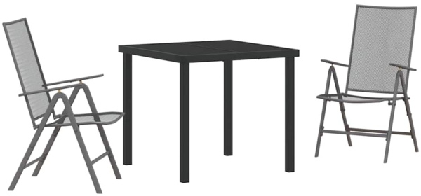 vidaXL Garten Essgruppe 3 pcs Anthrazit Pulverbeschichteter Stahl 3379289