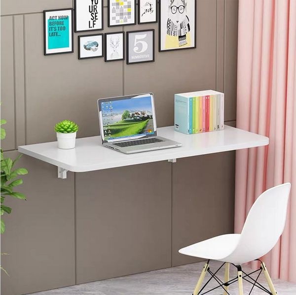 JEOBEST Klapptisch Wandklapptisch, Klappbarer Esstisch, Schreibtisch, Wandmontage, 60cm, Metallklappgestell