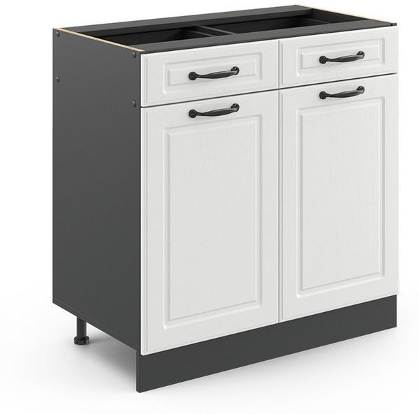 Küchenunterschrank R-Line Weiß Landhaus 80 cm ohne Arbeitsplatte Vicco Bild 5