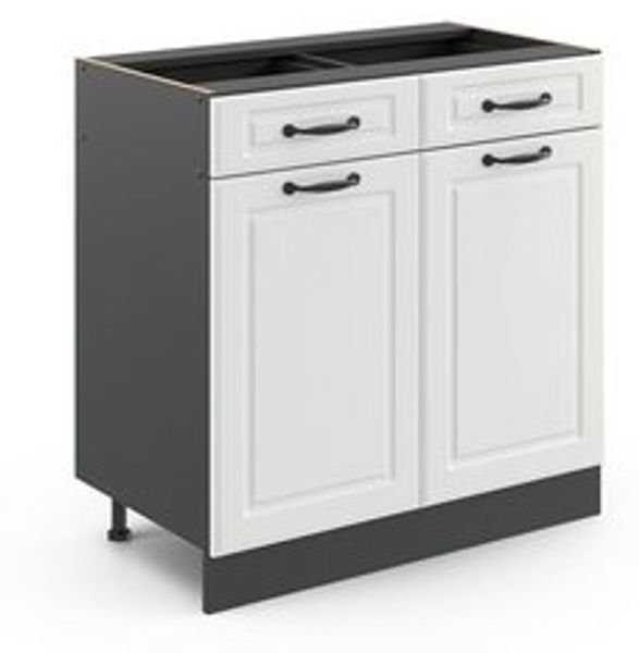 Küchenunterschrank R-Line Weiß Landhaus 80 cm ohne Arbeitsplatte Vicco Bild 6