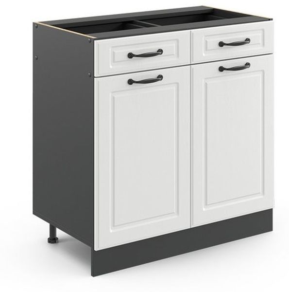 Küchenunterschrank R-Line Weiß Landhaus 80 cm ohne Arbeitsplatte Vicco Bild 4